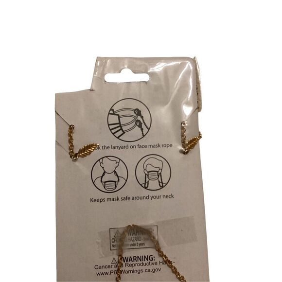 NWT Adult Mask Chain Lanyard Leaves Floral Fall Faux Gold Classy Everyday - Picture 5 of 5